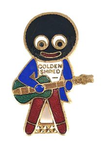 Robertsons Golly guitarist white waistcoat advertising badge F&S