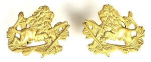 Rhodesia British South African Police facing collar badges