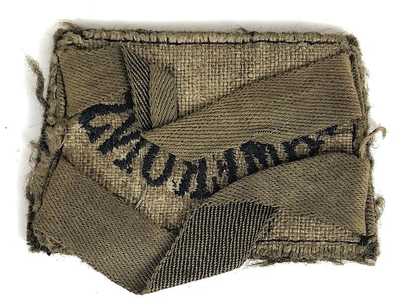 Camerons khaki woven slip on title badge c1940 — image 2