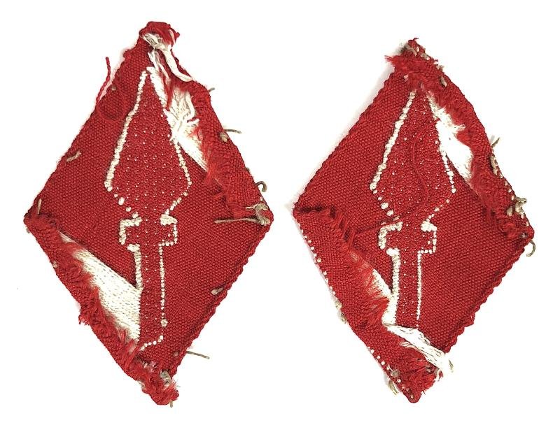 British 1 Corps pair of formation signs cloth sleeve badges — image 2