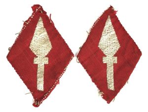 British 1 Corps pair of formation signs cloth sleeve badges