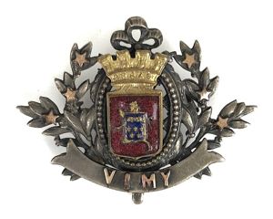 WW1 Battle of Vimy Ridge French Town Crest Badge