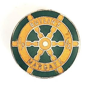 Butlins 1964 Margate Holiday Camp ships wheel badge