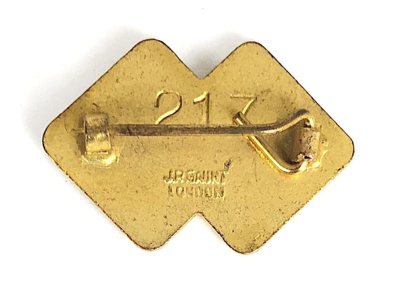 Butlins Holiday Camp Red Overlapping Squares Numbered Staff Badge — image 2