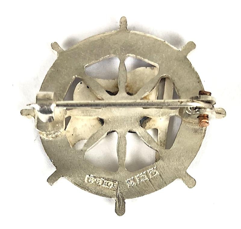 S S Rhodesia Castle 1953 Hm silver ships wheel badge 1951 to 1967 — image 2