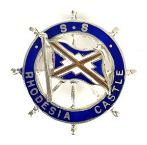 S S Rhodesia Castle 1953 Hm silver ships wheel badge …
