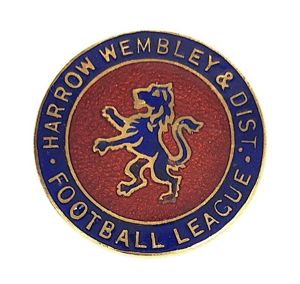Harrow Wembley & District Football League vintage lapel badge