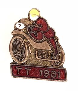 1981 Isle of Man TT race motorcycle badge