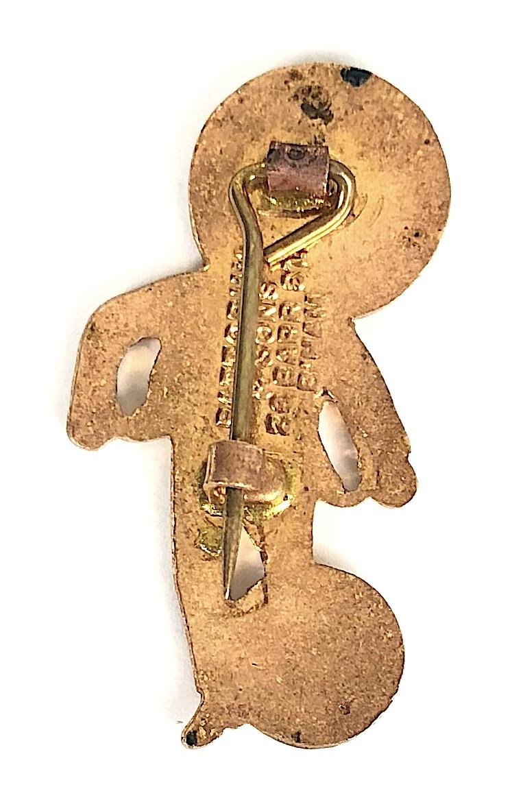 Robertsons Golly footballer white waistcoat advertising badge FATTORINI & SONS — image 2