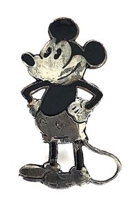 Mickey Mouse cartoon character figure badge by Charles Horner