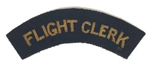 British Airline Flight Clerk gold bullion shoulder title uniform badge