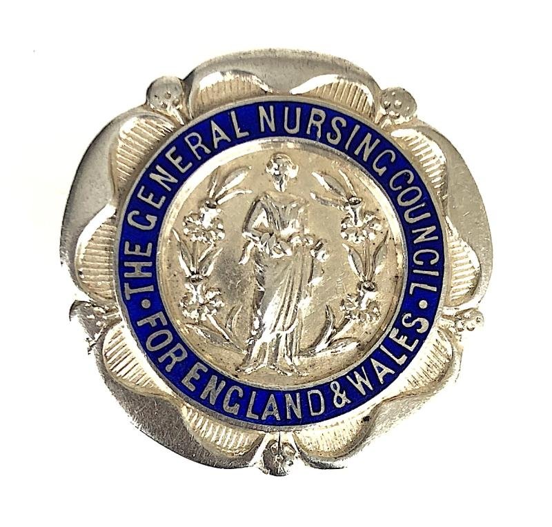 Queen Alexandras Imperial Military Nursing Service male nurse medal & SRN named badge — image 2