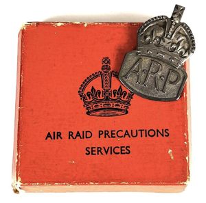 Air Raid Precautions 1938 silver male warden ARP badge in …