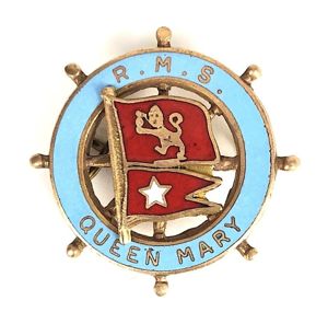 RMS Queen Mary Cunard White Star Line ships wheel badge …