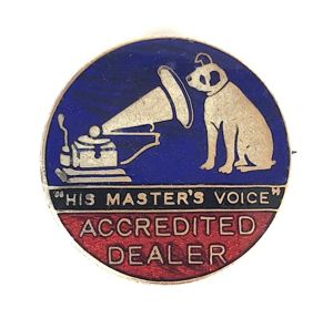 His Masters Voice HMV Accredited Dealer salesman's badge