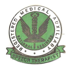 Registered Medical Auxiliary Speech Therapist pin badge