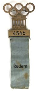 1936 Olympic Games Berlin Rowing Participant's Medal Numbered Badge