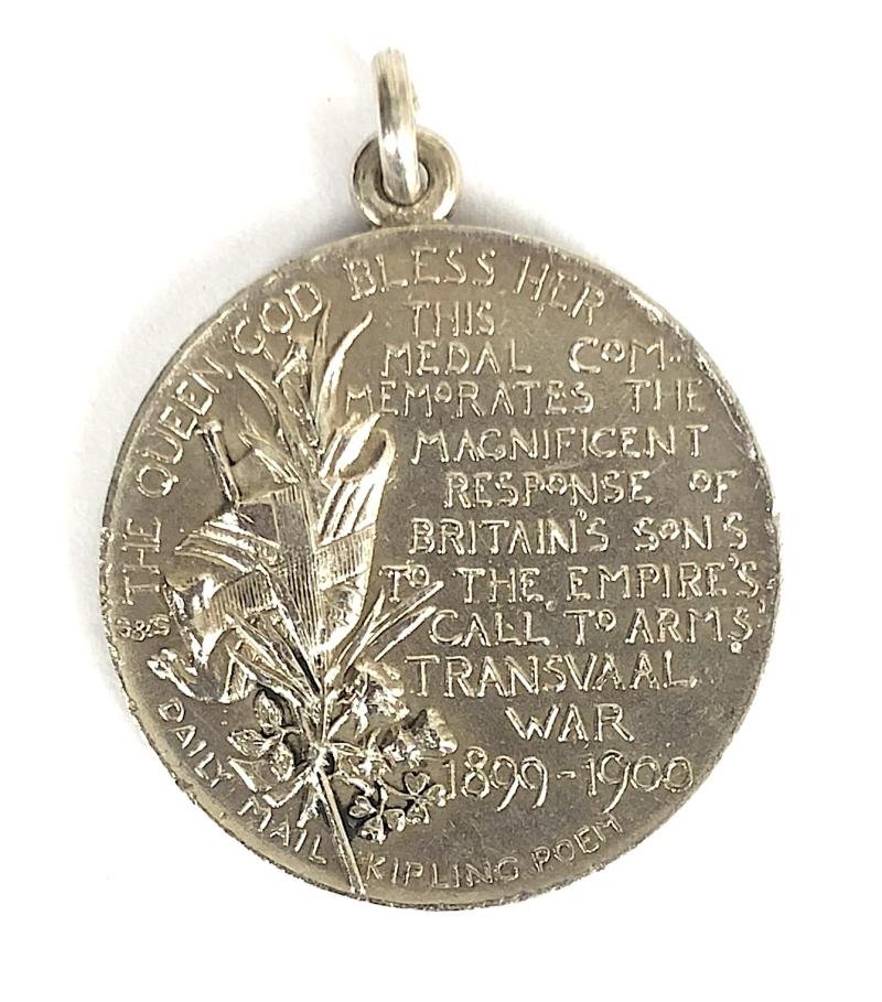 Transvaal War 1899 -1900 National Commemorative Silver Miniature Medal by Spink — image 2