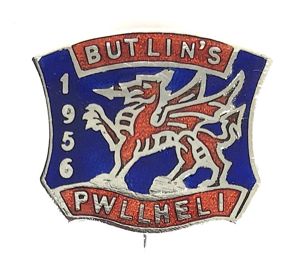 Butlins 1956 Pwllheli Holiday Camp Welsh red dragon badge