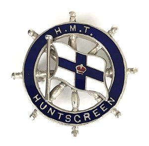 His Majesty's Troopship H.M.T. Huntsgreen Orient Line ships wheel badge