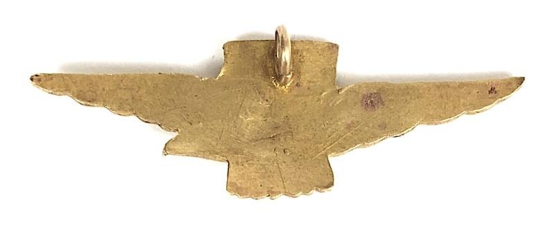 Royal Naval Air Service pilot wing gilt and enamel RNAS pendant — image 2
