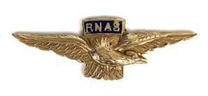 Royal Naval Air Service pilot wing gilt and enamel RNAS …