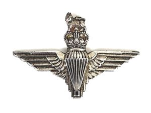 Parachute Regiment 1992 hallmarked silver lapel badge