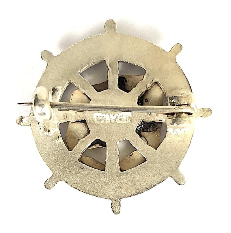 RML Atlantis shipping line silver ships wheel badge — image 2