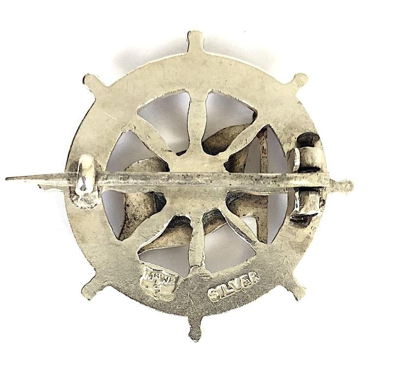 RMSP Almanzora shipping line silver ships wheel badge by Mappin & Webb — image 2