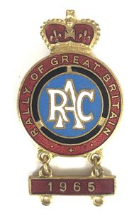 Royal Automobile Club RAC 1965 Rally of Great Britain Badge