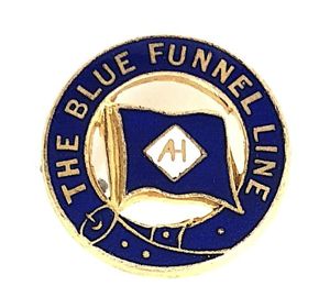 Alfred Holt Blue Funnel Line gilt and enamel pin badge …