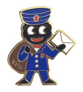 Robertsons 1980 Golly postman advertising badge all RED pocket NO …