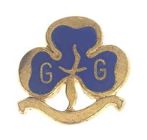 Girl Guides Rangers royal blue enamel promise badge