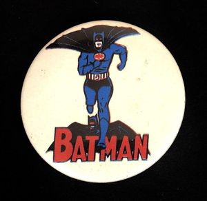 The Batman tin button badge by Lone Star Productions © …