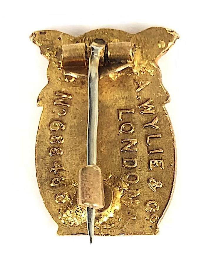 Girl Guides Tawny Owl assistant leader yellow translucent enamel badge — image 2