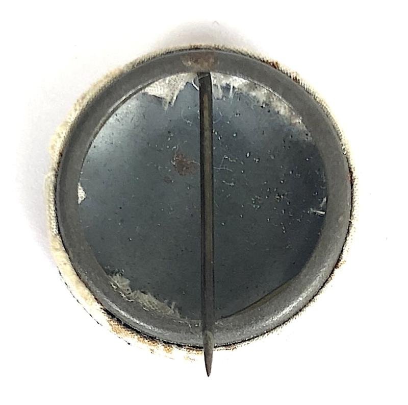 Union Jack Flag patriotic woven silk tin button badge — image 2