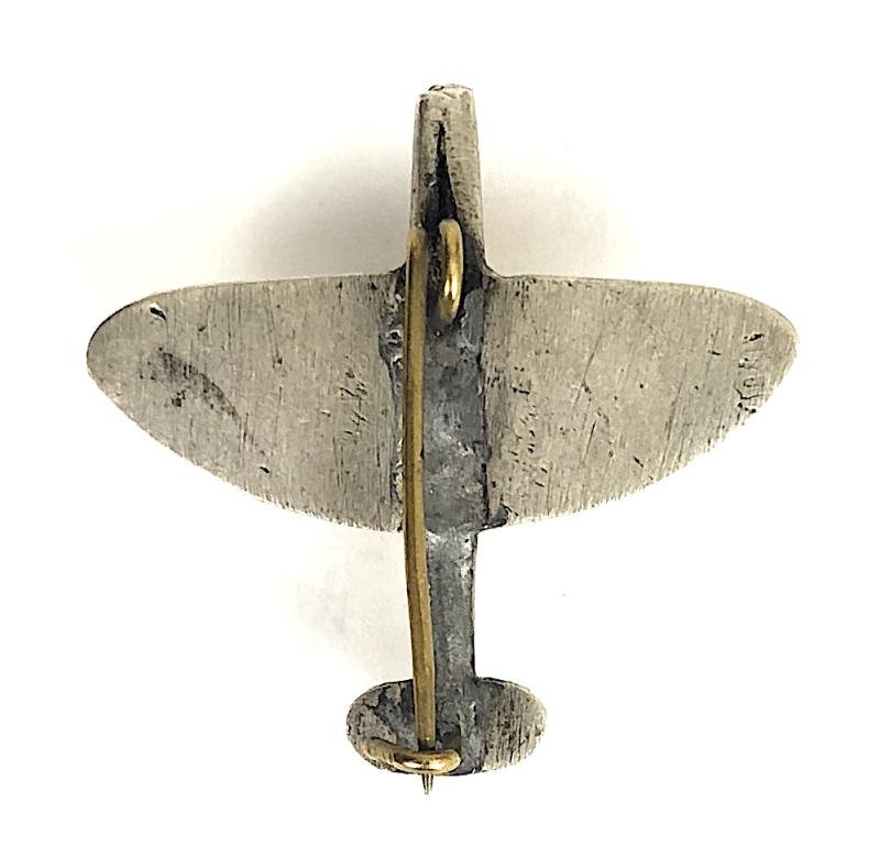 WW2 Spitfire Fighter Plane silver coin fundraising badge — image 4