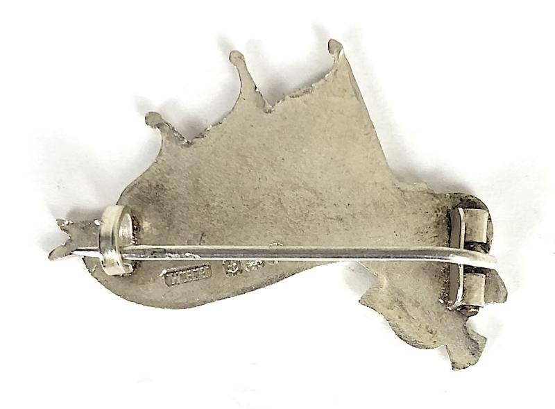 United We Stand Britain, France, Belgium flags 1914 hallmarked silver badge — image 2