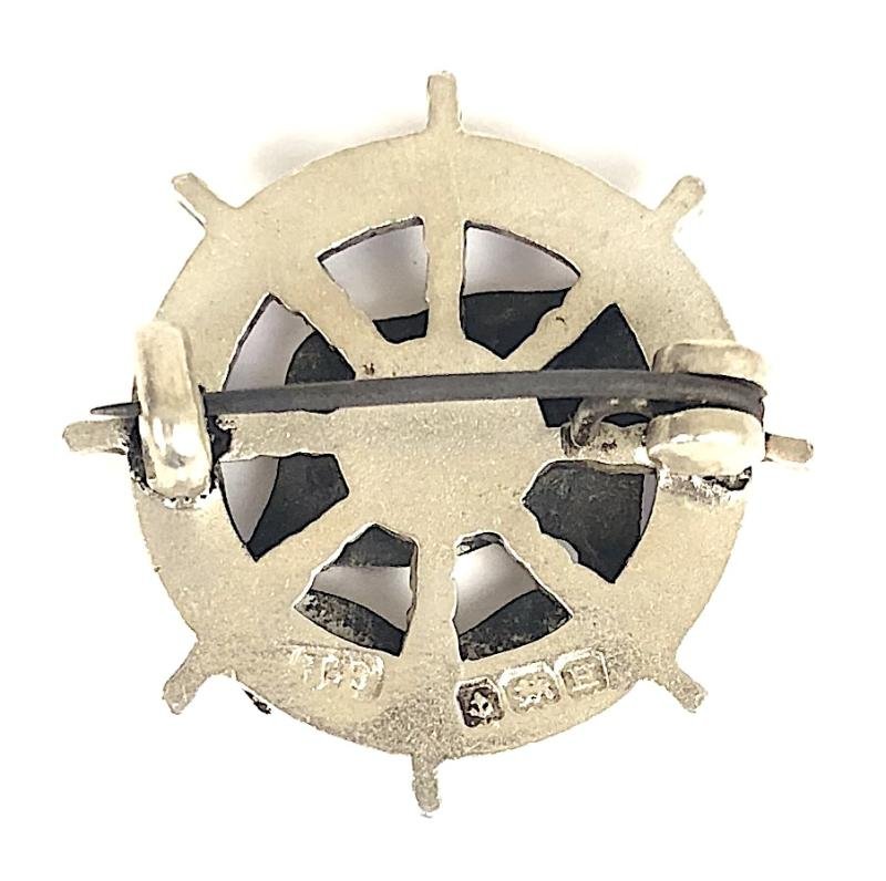 R.M.L. Highland Patriot shipping line 1932 silver ships wheel badge 1940 sunk U-38 submarine — image 2