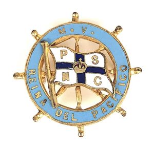 M.V. Reina del Pacifico Pacific Steam Navigation Company ships wheel …