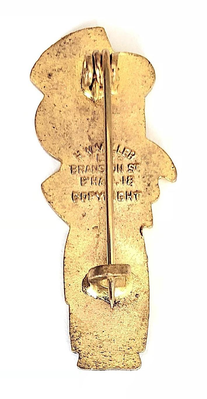 Doodles the Clown Blackpool Tower Circus character figure badge c1930s — image 2