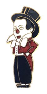 Doodles the Clown Blackpool Tower Circus character figure badge c1930s