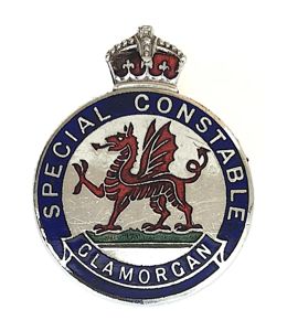 WW2 Glamorgan Special Constable numbered police badge H.W.Miller