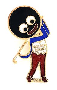 Robertsons Golly Golfer white waistcoat advertising badge R.E.V.Gomm