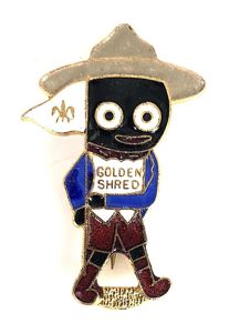 Robertsons Golly Boy Scout white waistcoat advertising badge FATTORINI BIRMINGHAM