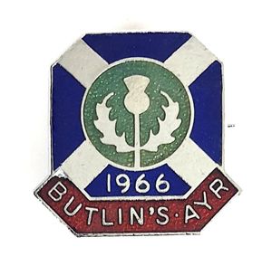 1966 Butlins Ayr holiday camp thistle badge Scotland