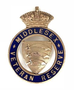 Middlesex Veteran Reserve pin badge c.1910 -1911