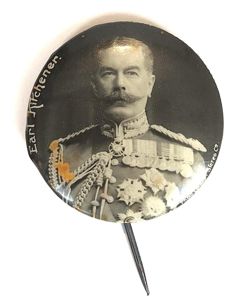Earl Kitchener fundraising tin button badge