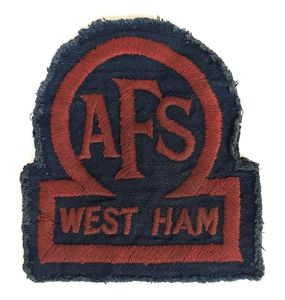 Auxiliary Fire Service AFS West Ham London overall breast badge