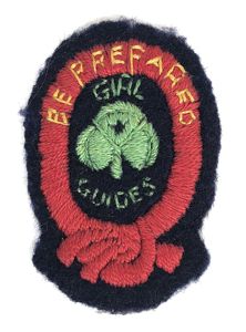 Girl Guides First Class Be Prepared felt cloth badge